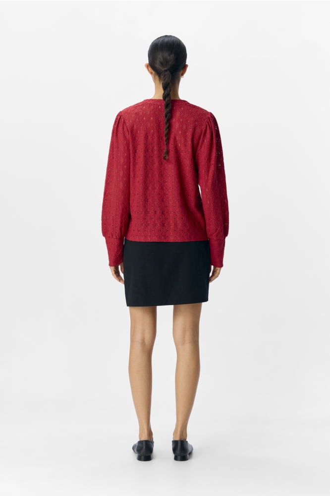 OBJLAILA L/S RE TOP NOOS 23046626 KARANDA RED